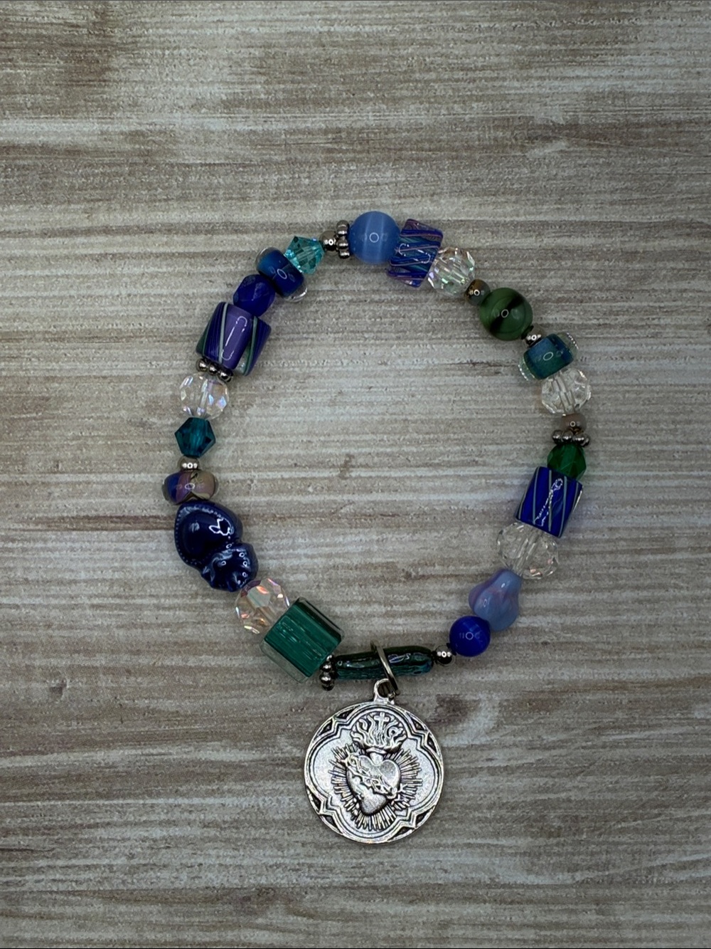 Premium Beaded Bracelet with Sacred Heart Charm
